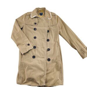 Gap Womens Double-Breasted Trench Coat With Contrast Collar Size Small